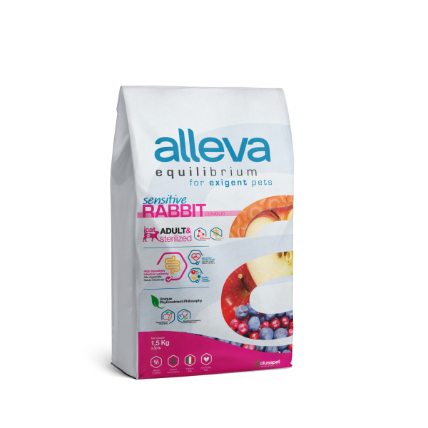 alleva אקווליבריום חתול בוגר ארנב 1.5 ק''ג
