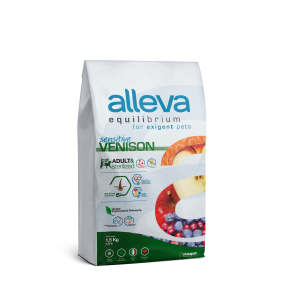 alleva אקווליבריום חתול בוגר צבי 1.5 ק''ג