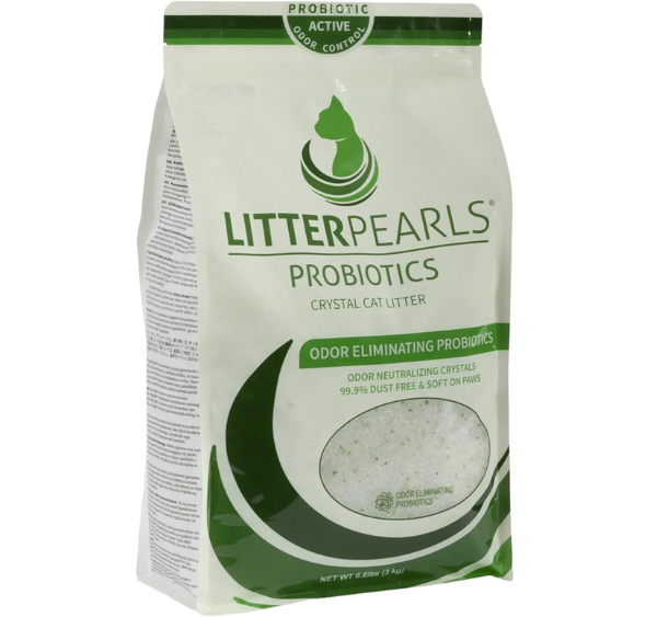 חול קריסטלי litter pearls 'פרוביוטיקה' 6.6 ליטר