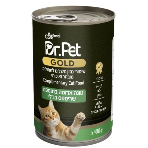 דר. פט גולד טונה ושרימפס בג'לי לחתול 400 גרם